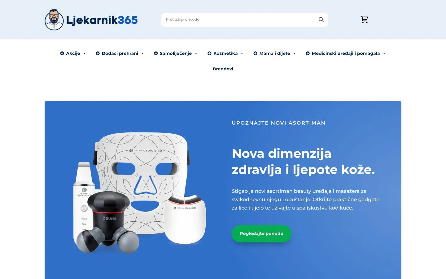 Naslovnica web trgovine Ljekarnik365