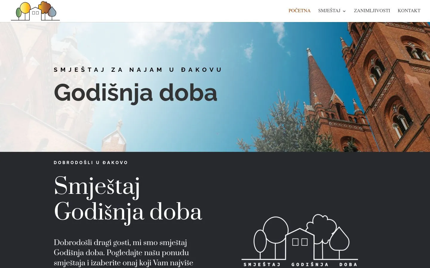 Naslovnica web stranice Smještaj Godišnja Doba