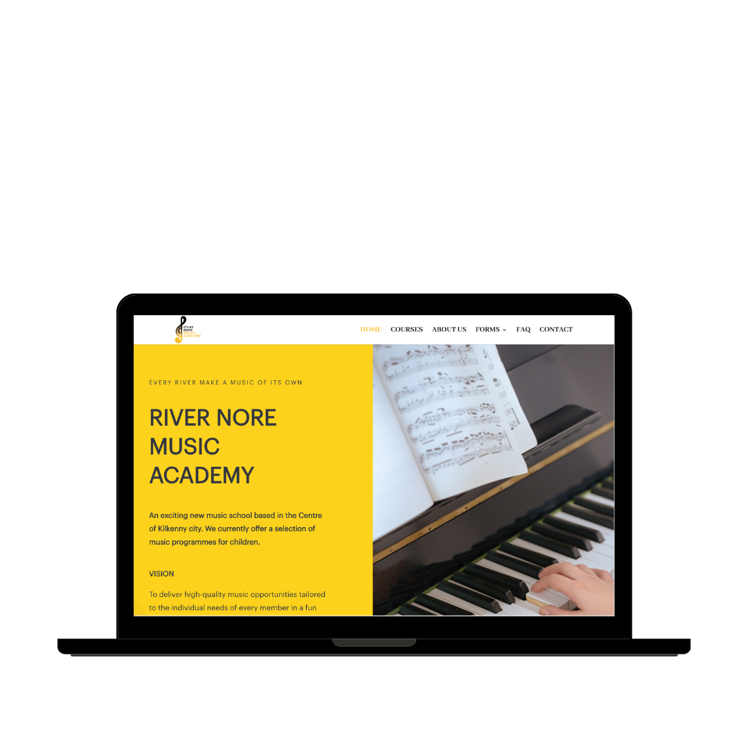 kako izgleda web stranica nna laptopu od river nore music academy